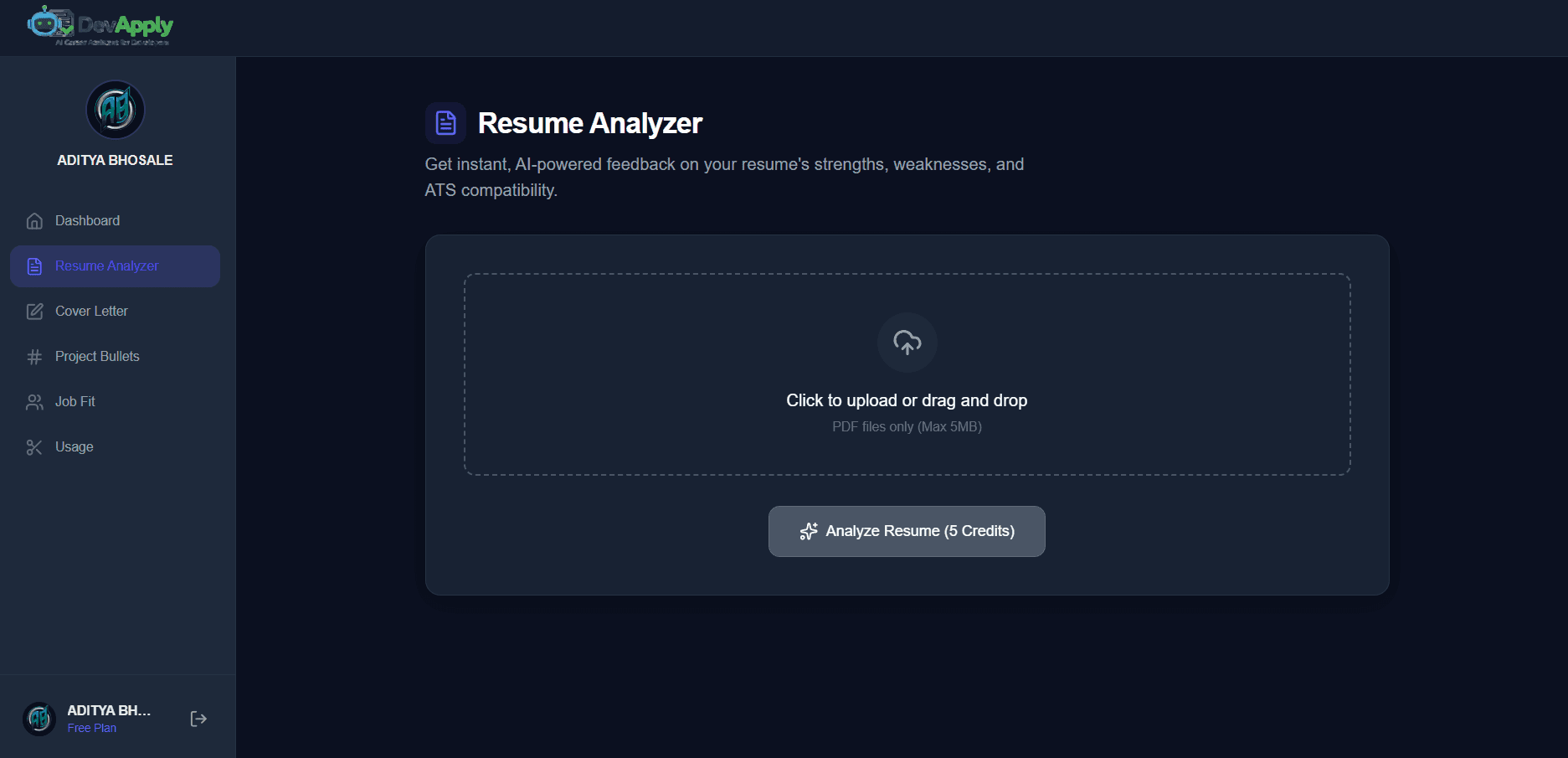 DevApply - Aditya Project Interface