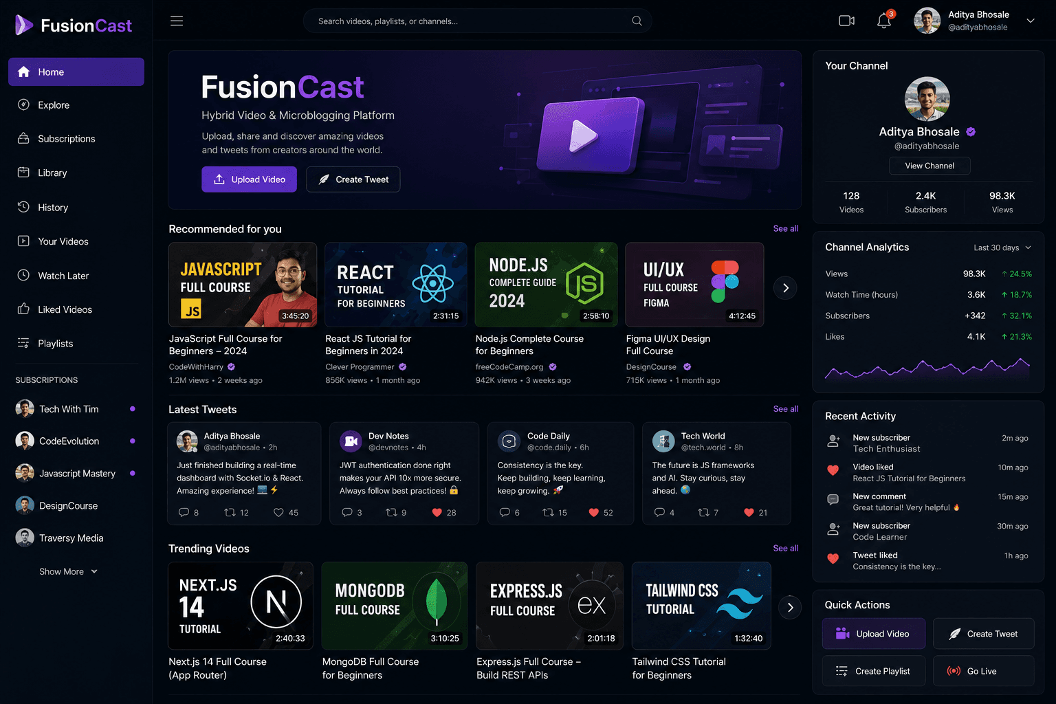 FusionCast - Aditya Project Screenshot